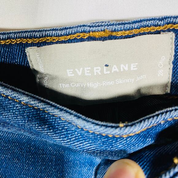 Everlane Curvy High-Rise Skinny Jeans Distressed Size 28 Crop - Picture 5 of 7
